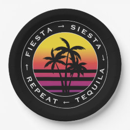 Fiesta Siesta Tequila Repeat Junggeselinnen-Abschi Pappteller