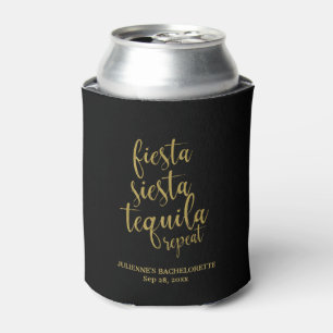 Fiesta Siesta Tequila Wiederholung Glitter Jungges Dosenkühler