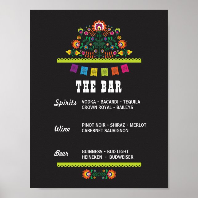 Fiesta Signieren Sie den Bar Party Event Polterabe Poster (Vorne)