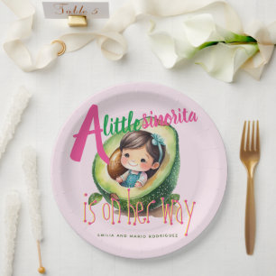 Fiesta Sinorita Baby Girl Dusche Partyware Pink Pappteller