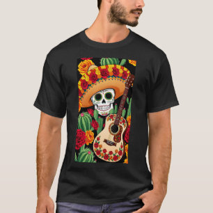 Fiesta Soda Beverages Sombrero Guitar Taco Mexica T-Shirt