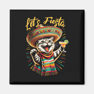 Fiesta Sombrero Cat Cinco De Mayo Fu Magnet