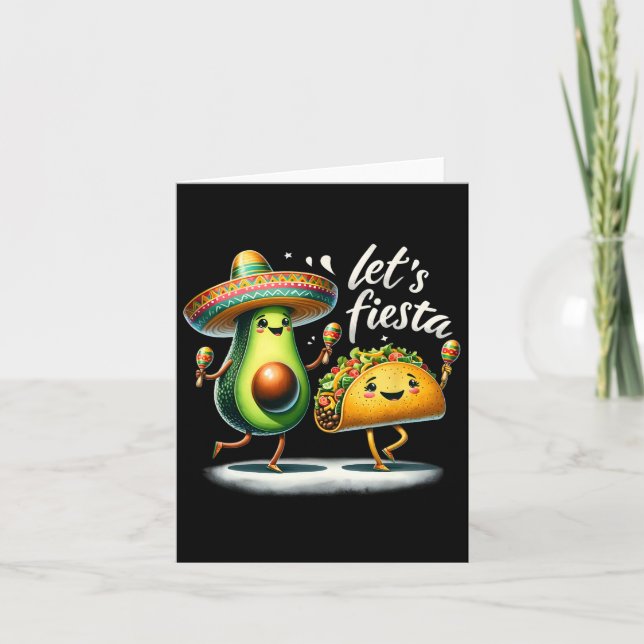 Fiesta Squad Avocado Tacos Let's Fiesta Funny Cinc Karte (Vorderseite)