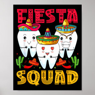 Fiesta-Squad Cinco De Mayo Dental Mexikanische Par Poster