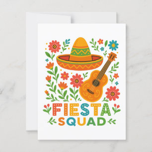 Fiesta Squad - farbenfrohe Party Vibes Postkarte