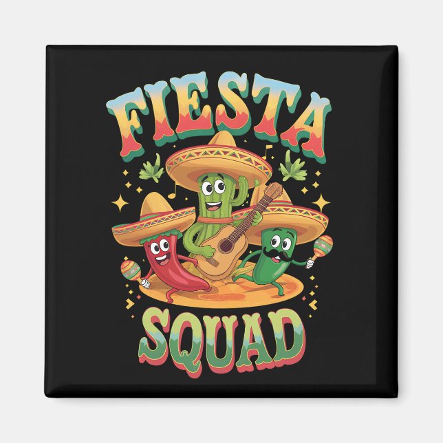 Fiesta Squad Funny Cinco De Mayo Mexikanisches Par Magnet (Vorne)