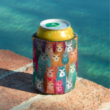 Fiesta Stubby Holder, Regenbogen Llama