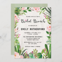 Fiesta Succulent Boho Bridal Brunch Einladung