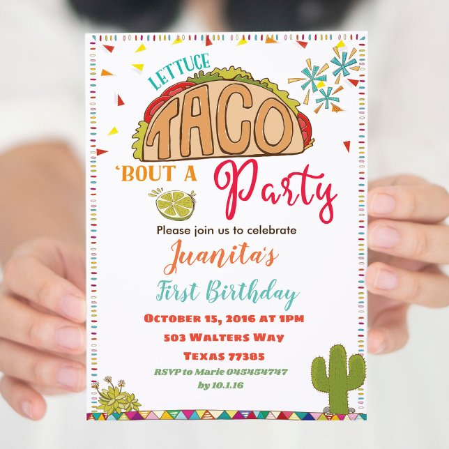 Fiesta Taco Anniversaire Invitation genre neutre (Créateur téléchargé)