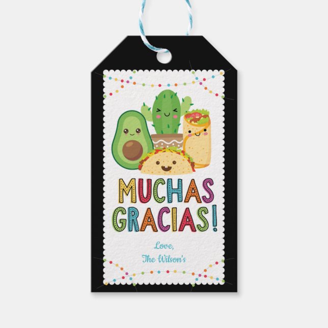 Fiesta Taco Baby Showfavor Danke Tag Geschenkanhänger (Vorderseite)