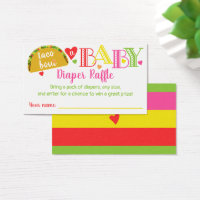 Fiesta Taco Bébé Fille Douche Déchets Carte Raffle