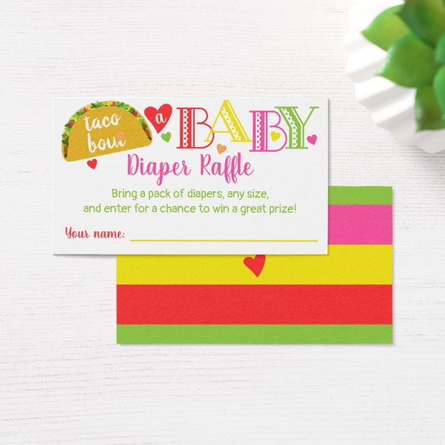 Fiesta Taco Bébé Fille Douche Déchets Carte Raffle (Bureau)