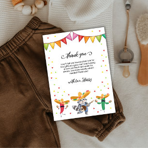 Fiesta Taco 'Bout A Baby Cactus Animal Baby Shower Dankeskarte