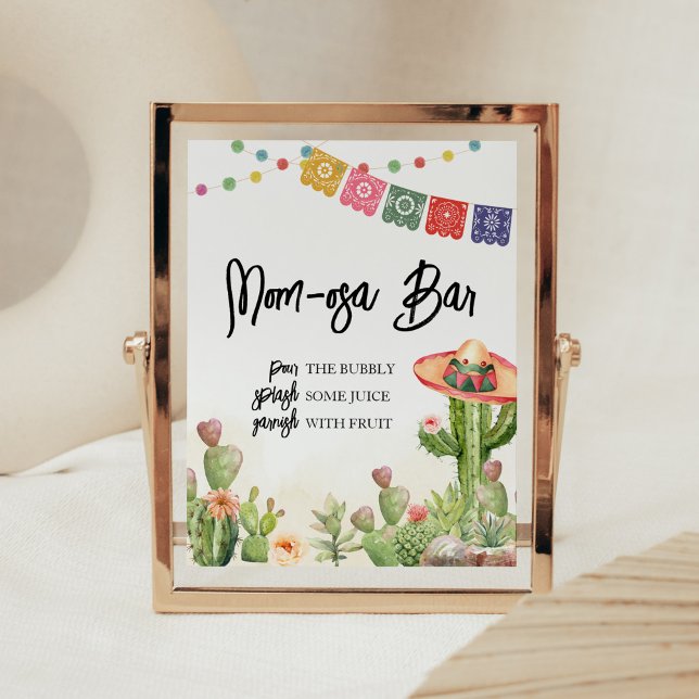 Fiesta Taco 'Bout Baby Dusche Mama Osa Bar Poster (Cinco De Mayo Taco Bout Baby Shower Mom Osa Bar Sign)