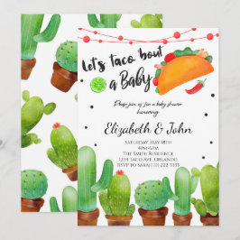 Fiesta Taco Bout Baby Watercolor Cactus Invite Einladung