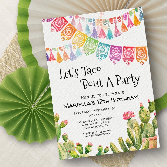 Fiesta Taco Bout Cactus Birthday Invitation (Créateur téléchargé)