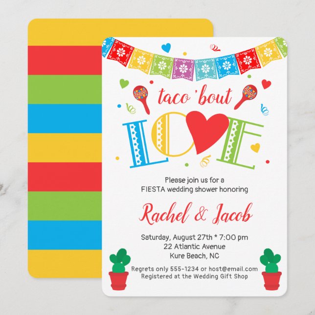 Fiesta Taco Bout Liebe Bridal Dusche Einladung (Vorne/Hinten)