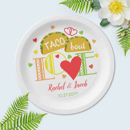 Fiesta Taco Bout Liebe farbenfrohe Engagement Part Pappteller