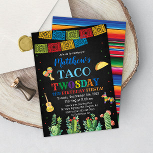 Fiesta Taco Deux Jours 2e anniversaire Invitation 