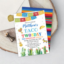 Fiesta Taco Deux Jours 2e anniversaire Invitation