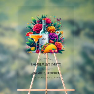 Fiesta Tacos und Tequila Verlobungsfeier Willkomme Acrylschild
