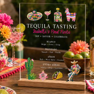 Fiesta Tequila-Verkostung Acryl-Menüschild Acrylschild
