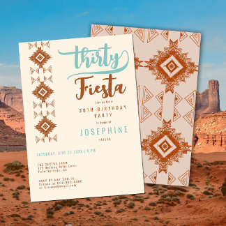 Fiesta Terracotta Desert Print 30. Geburtstag Part Einladung