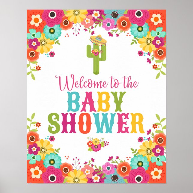 Fiesta Theme Welcome Poster - Baby Dusche (Vorne)