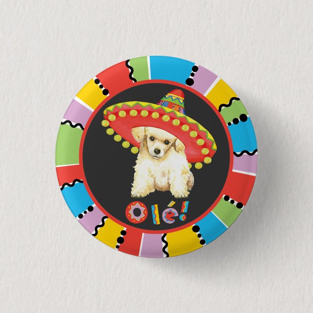 Fiesta Toy Poodle Button (Vorderseite)
