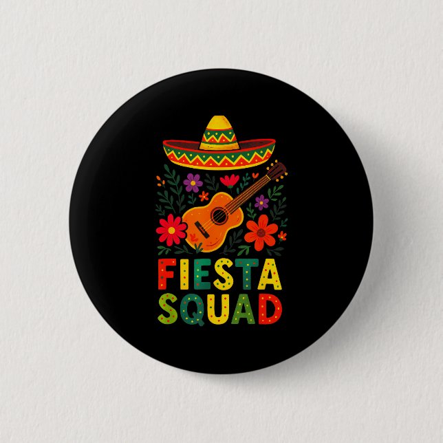 Fiesta-Truppe - Cinco-De-May-Party mexikanische Fi Button (Vorderseite)