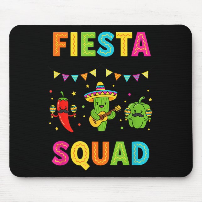 Fiesta-Truppe süßer Kaktus Pfeffer Paprika Kinder Mousepad (Vorne)