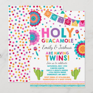 Fiesta Twin Baby Dusche Einladung Heilige Guacamol