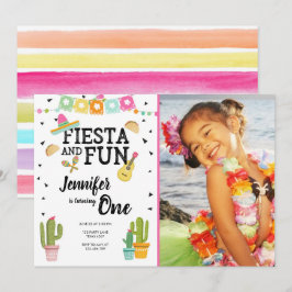 Fiesta und Fun Cactus Mexican Girl First Birthday Einladung