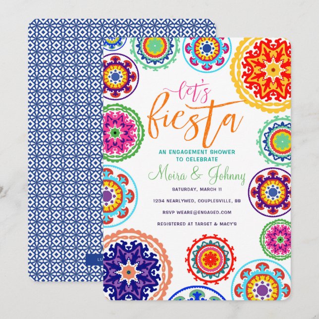 Fiesta-Verlobungs-Duschen-Einladung Einladung (Vorne/Hinten)