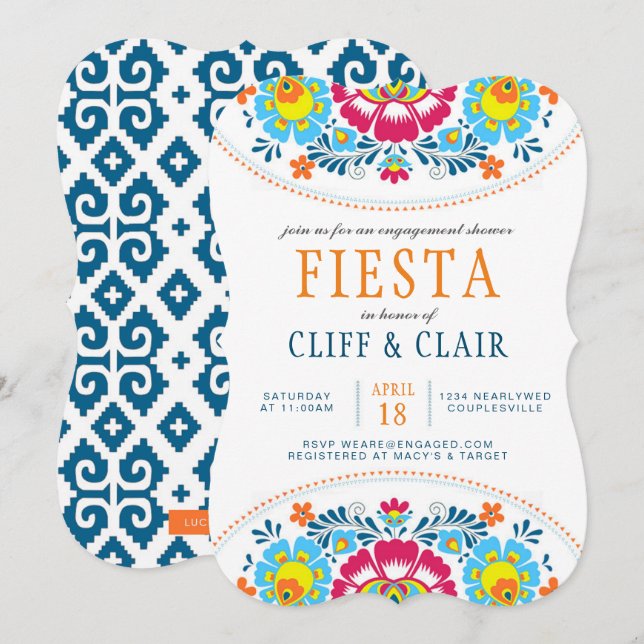 Fiesta-Verlobungs-Duschen-Einladung Einladung (Vorne/Hinten)
