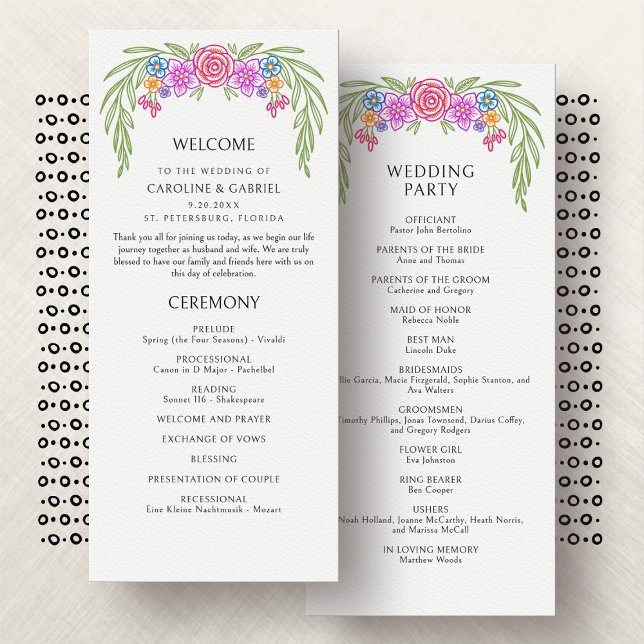 Fiesta Vivid Floral Wedding Program (Von Creator hochgeladen)
