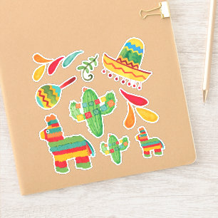 Fiesta Watercolor Stickers Aufkleber