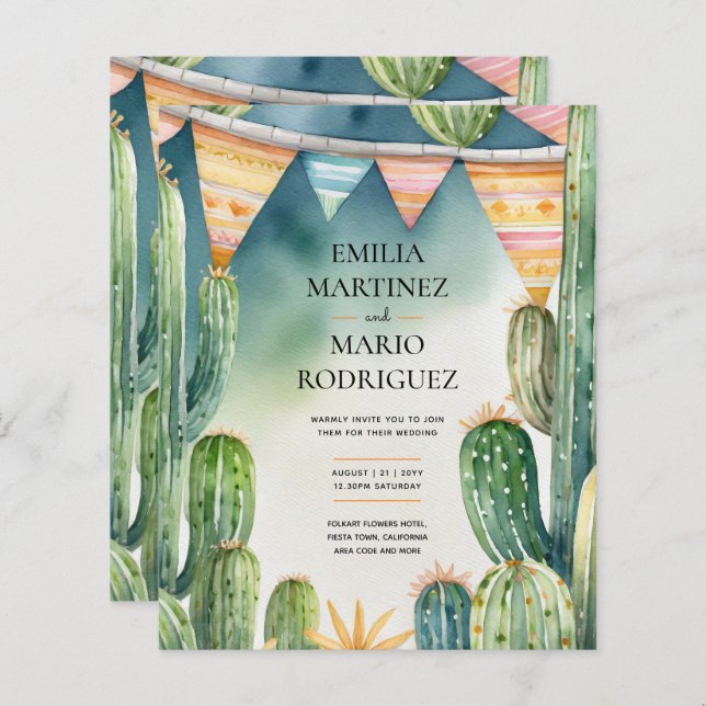 FIESTA WEDDING - Cacti Modern (Vorne/Hinten)