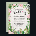 Fiesta Wedding Invitation Cactus Succulent Mexican Einladung<br><div class="desc">Elegante Hochzeitseinladung mit rustikalen Aquarellsukkkulenten,  Rose mit Blütenpracht und modernen kalligrafischen Schriften. Diese individuell gestaltbare Einladung eignet sich ideal für Feiern oder Böhmische Hochzeiten.</div>