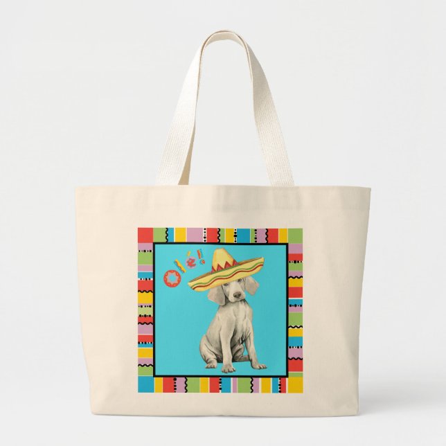 Fiesta Weimaraner Große Totentasche Jumbo Stoffbeutel (Vorne)