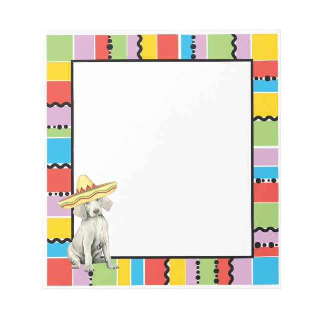 Fiesta Weimaraner Notepad Notizblock (Vorderseite)