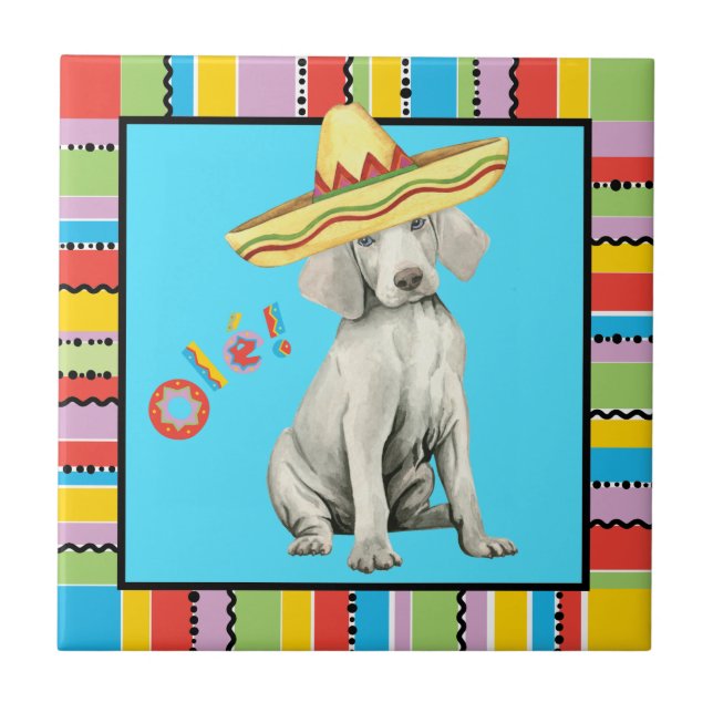 Fiesta Weimaraner Tile Fliese (Vorderseite)