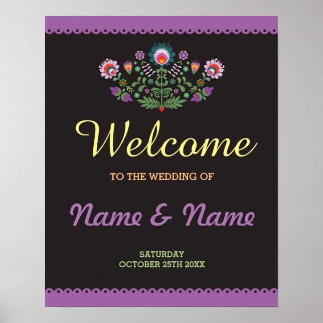 Fiesta Welcome Poster Hochzeit mexikanisches Poste (Vorne)