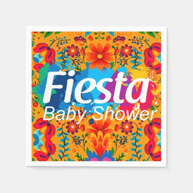 Fiesta Yellow Farful Floral Neutral Baby Dusche Serviette (Vorderseite)