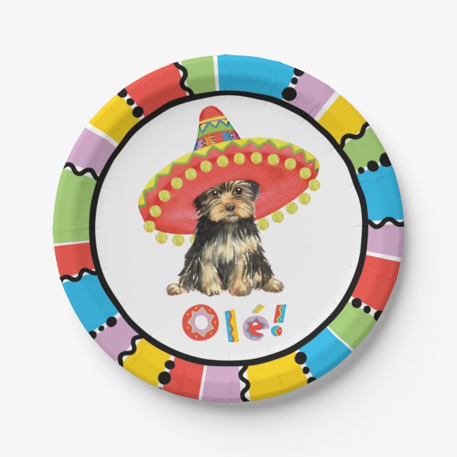 Fiesta Yorkie Pappteller (Vorderseite)