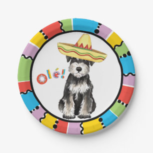 Fiesta-Zwergschnauzer Pappteller