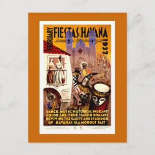 Fiestas in Havanna Vintage Reise Postkarte