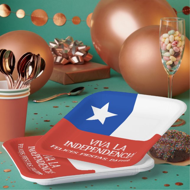 Fiestas Patrias Independence Day Chile Flag Pappteller (Multi)