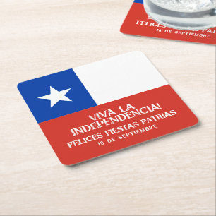 Fiestas Patrias Independence Day Chile Flag Rechteckiger Pappuntersetzer