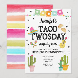 FiestaTaco Twosday Kaktus-Mädchen-2. Einladung